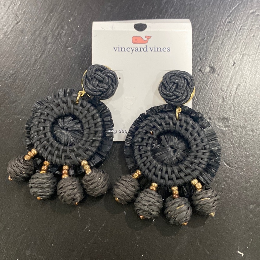 NWT! Vineyard‎ Vine Rattan Raffia Earring